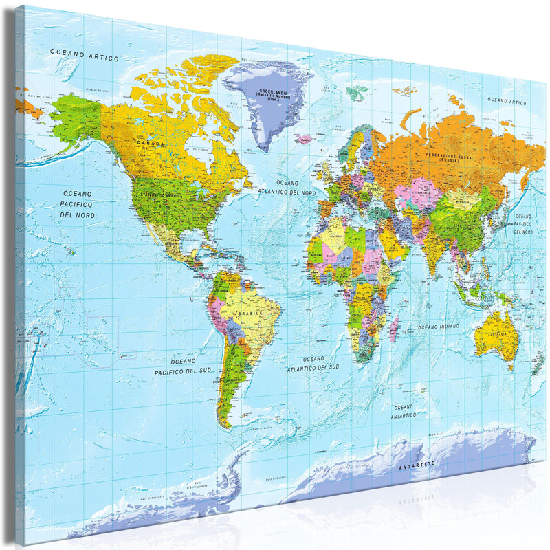 Kanva Pasaules karte: Krāsu paletes (1 daļa) Teksts itāļu valodā G-ART.