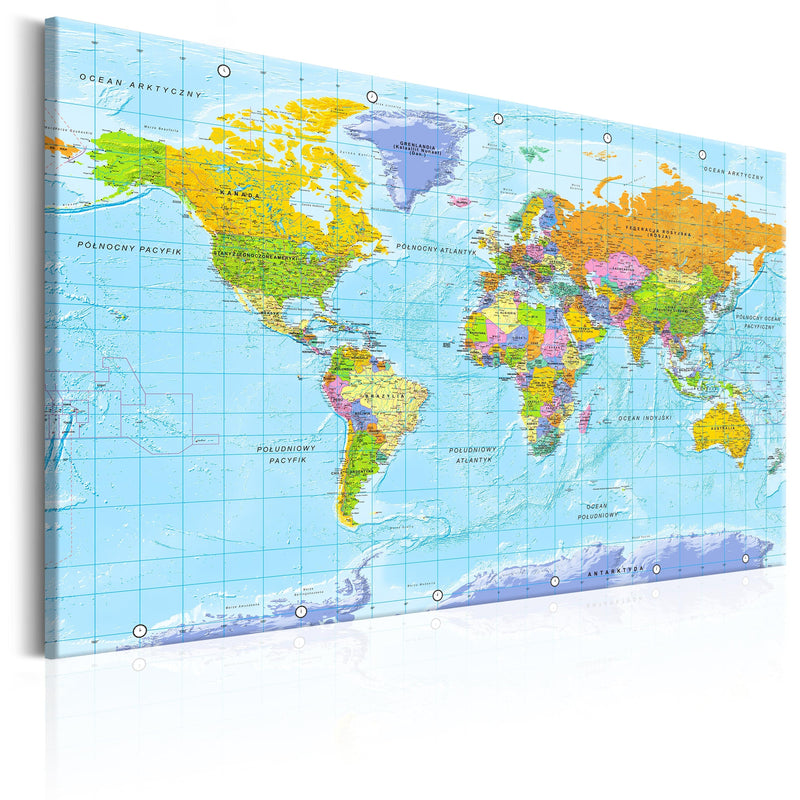 Kanva Pasaules karte: Orbis Terrarum (teksts poļu valodā) G-ART.