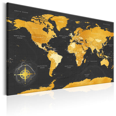 Kanva Pasaules kartes: Zelta pasaule G-ART.