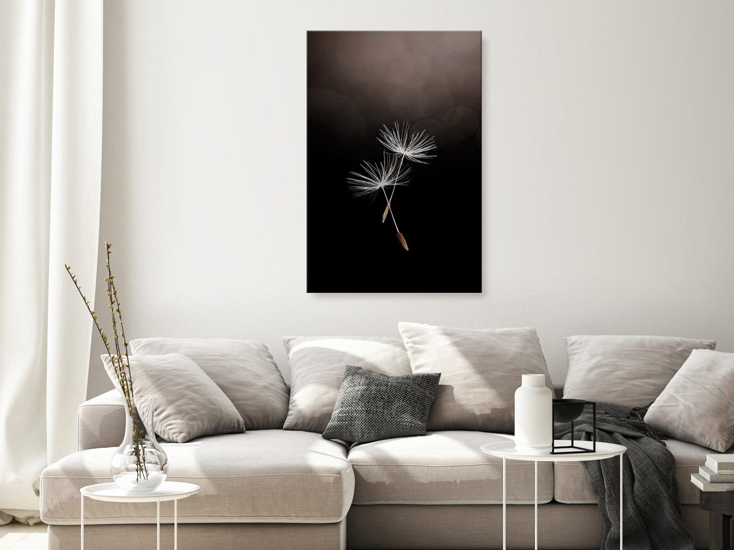Glezna - Pieneņu sēklas - fotogrāfija uz tumša fona (x 1), 137253 G-ART.