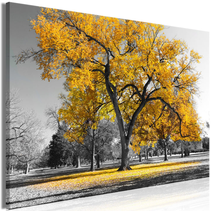 Glezna - Rudens parkā (x 1), zeltā krāsā G-ART.