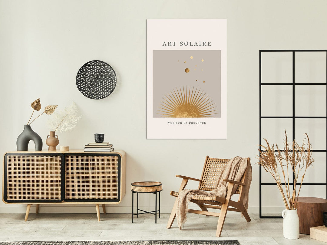 Glezna ar stilizētu Sauli skandiboho stilā (1 daļa), vertikāla G-ART.