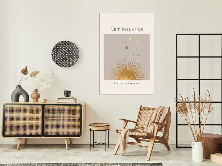 Glezna ar stilizētu Sauli skandiboho stilā (1 daļa), vertikāla G-ART.