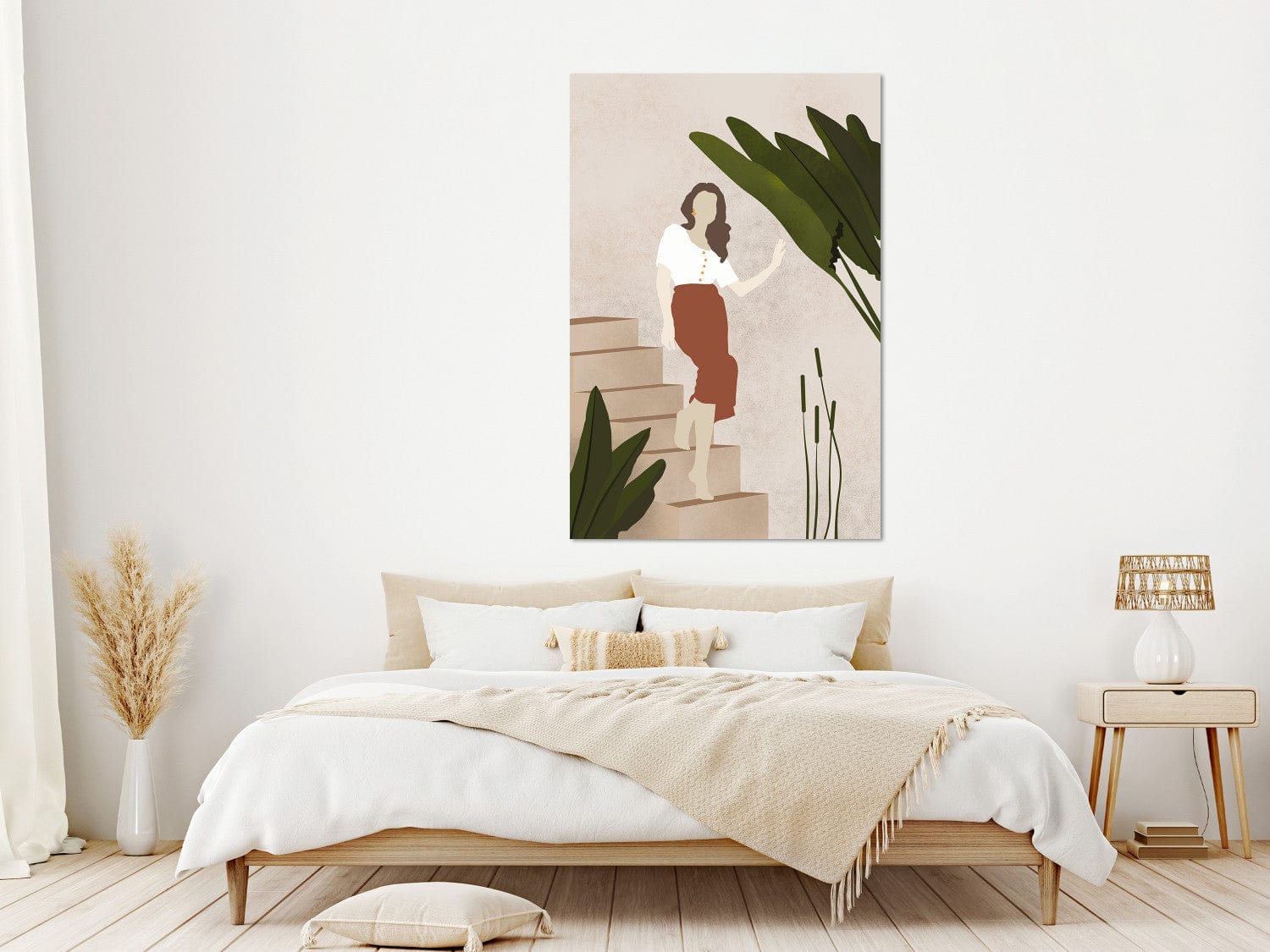 Glezna ar sievieti skandiboho stilā (1 daļa), vertikāla 136517  G-ART.