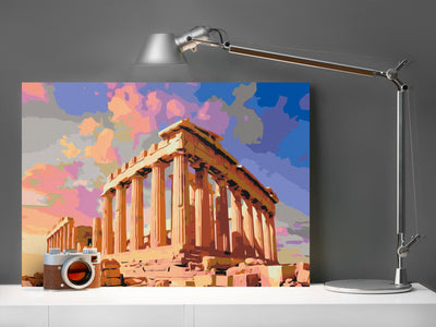 Kanva uz audekla "izkrāso pēc cipariem" - Acropolis 60x40 cm Artgeist