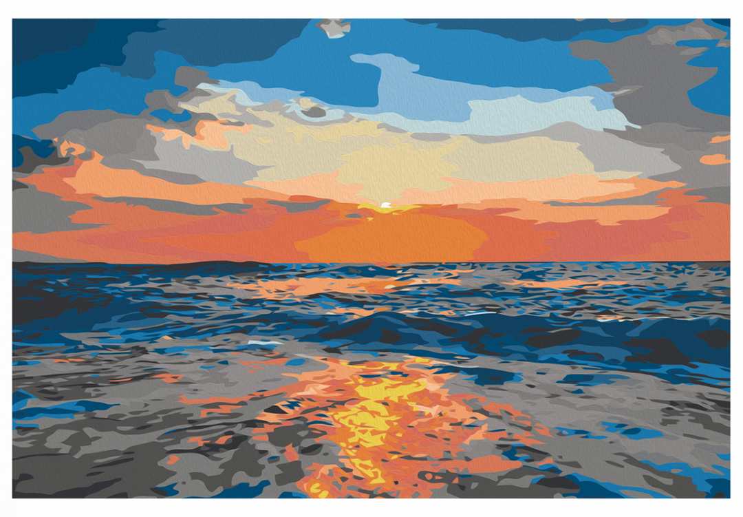 Kanva izkrāso pēc cipariem ar jūras motīvu - At Sea 60x40 cm Artgeist