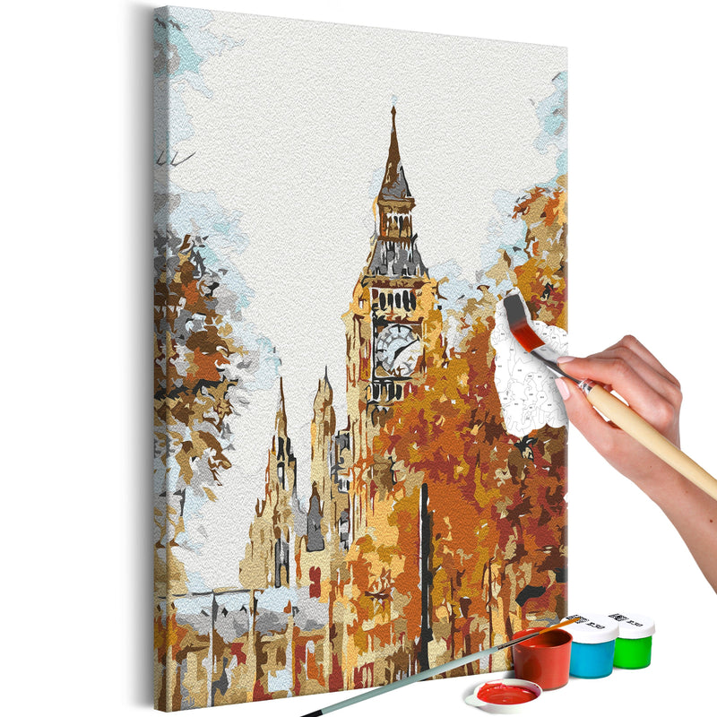 Kanva uz audekla "izkrāso pēc cipariem" - Autumn in London 40x60 cm Artgeist