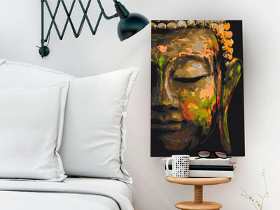 Kanva uz audekla "izkrāso pēc cipariem" - Budas ēnā 40x60 cm Artgeist