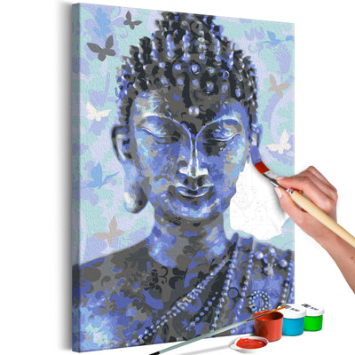 Kanva uz audekla "izkrāso pēc cipariem" - Buddha and Butterflies  40x60 cm Artgeist