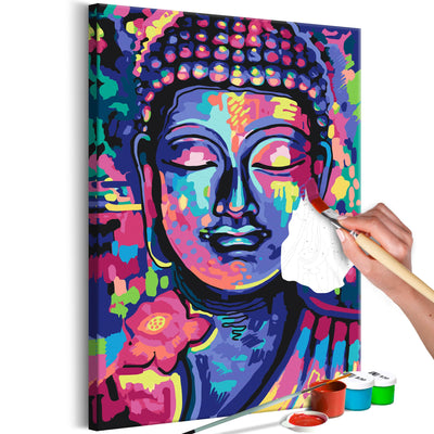 Kanva uz audekla "izkrāso pēc cipariem" - Buddha's Crazy Colors 40x60 cm Artgeist