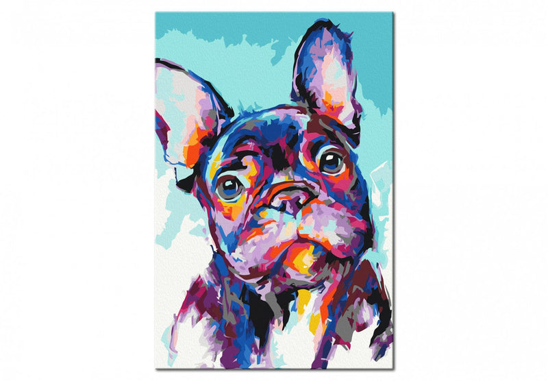 Kanva uz audekla "izkrāso pēc cipariem" - Bulldoga portrets 40x60 cm Artgeist