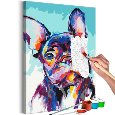 Kanva uz audekla "izkrāso pēc cipariem" - Bulldoga portrets 40x60 cm Artgeist
