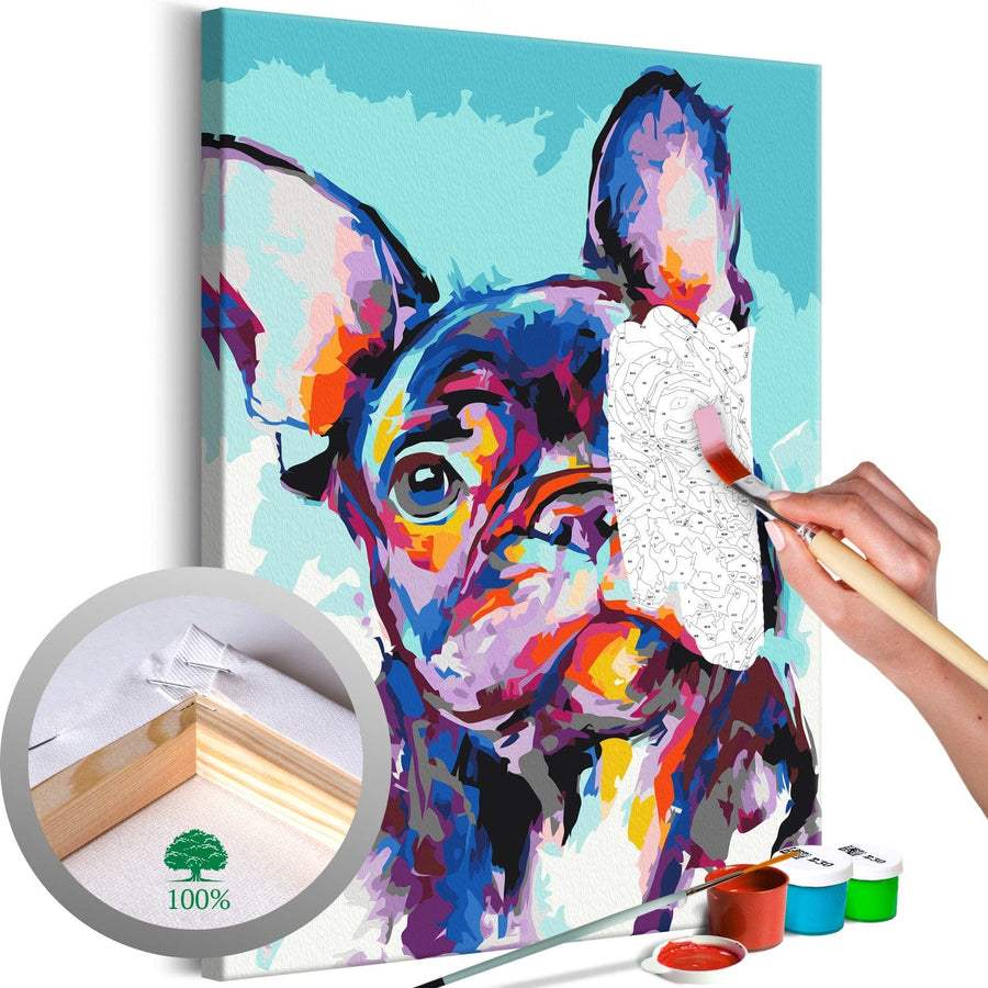 Glezna "izkrāso pēc cipariem" - Bulldoga portrets (40x60 cm) Artgeist