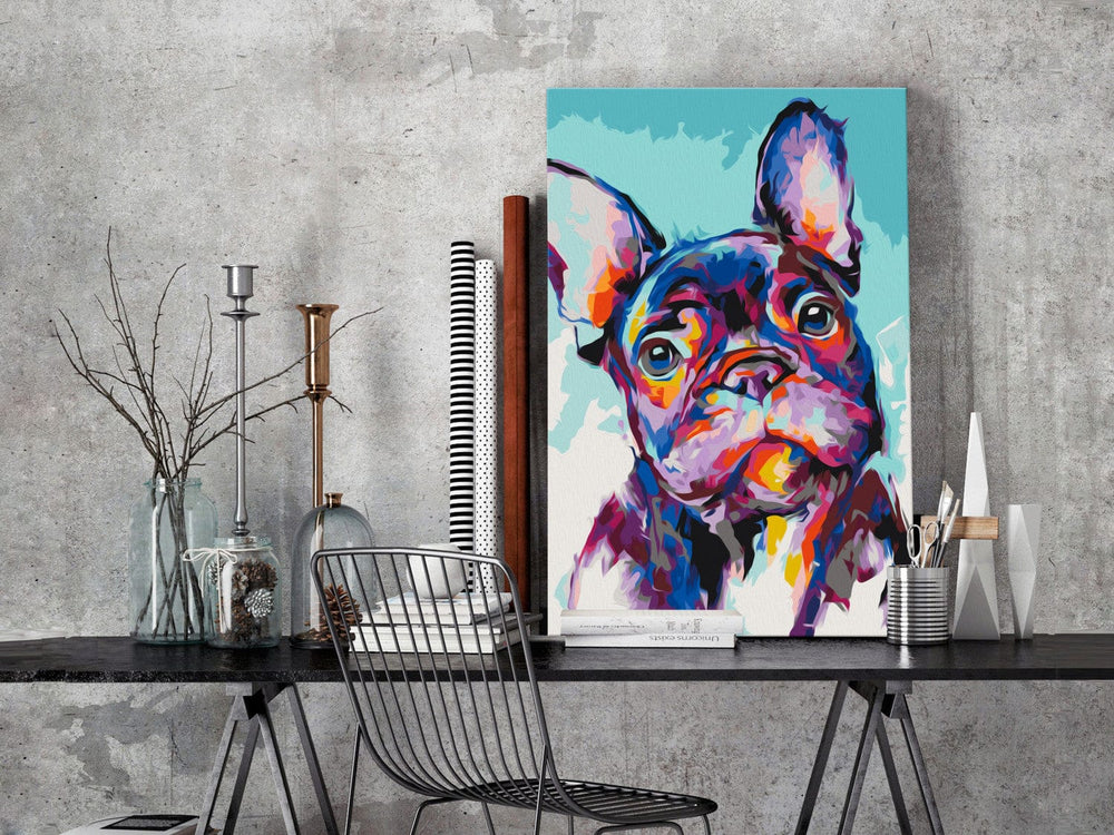 Glezna "izkrāso pēc cipariem" - Bulldoga portrets (40x60 cm) Artgeist