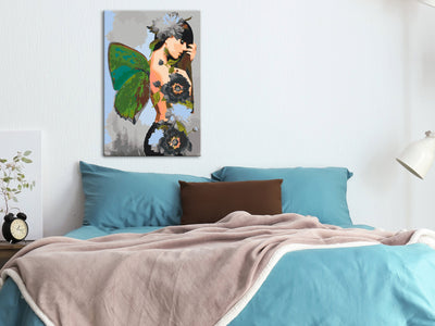 Kanva uz audekla "izkrāso pēc cipariem" - Butterfly Woman 40x60 cm Artgeist