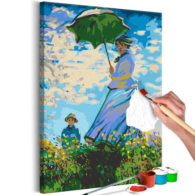 Kanva uz audekla "izkrāso pēc cipariem" - Claude Monet: Woman with a Parasol 40x60 cm Artgeist