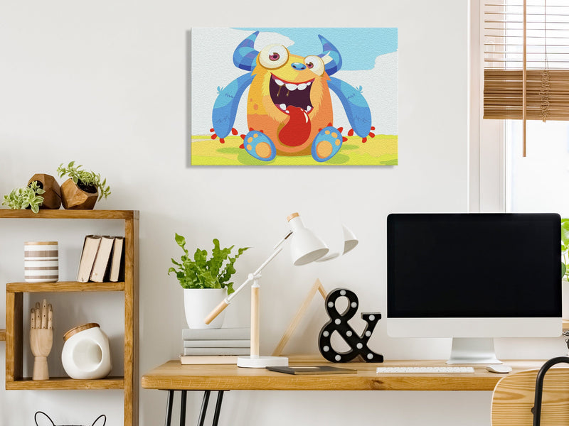 Kanva uz audekla "izkrāso pēc cipariem" - Cute Monster 60x40 cm Artgeist