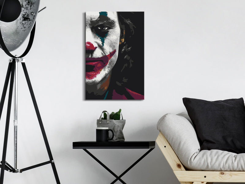Kanva uz audekla "izkrāso pēc cipariem" - Dark Joker 40x60 cm Artgeist