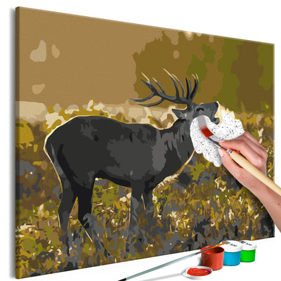 Kanva uz audekla "izkrāso pēc cipariem" - Deer on Rut 60x40 cm Artgeist