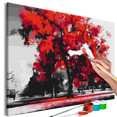 Kanva uz audekla "izkrāso pēc cipariem" - Expressive Tree 60x40 cm Artgeist