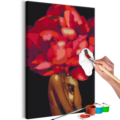 Kanva uz audekla "izkrāso pēc cipariem" - Floral Head 40x60 cm Artgeist