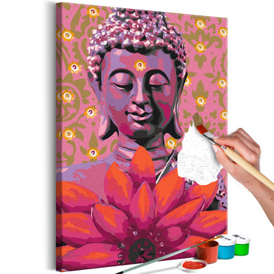 Kanva uz audekla "izkrāso pēc cipariem" - Friendly Buddha 40x60 cm Artgeist