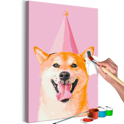 Kanva uz audekla "izkrāso pēc cipariem" - Funny Shiba 40x60 cm Artgeist