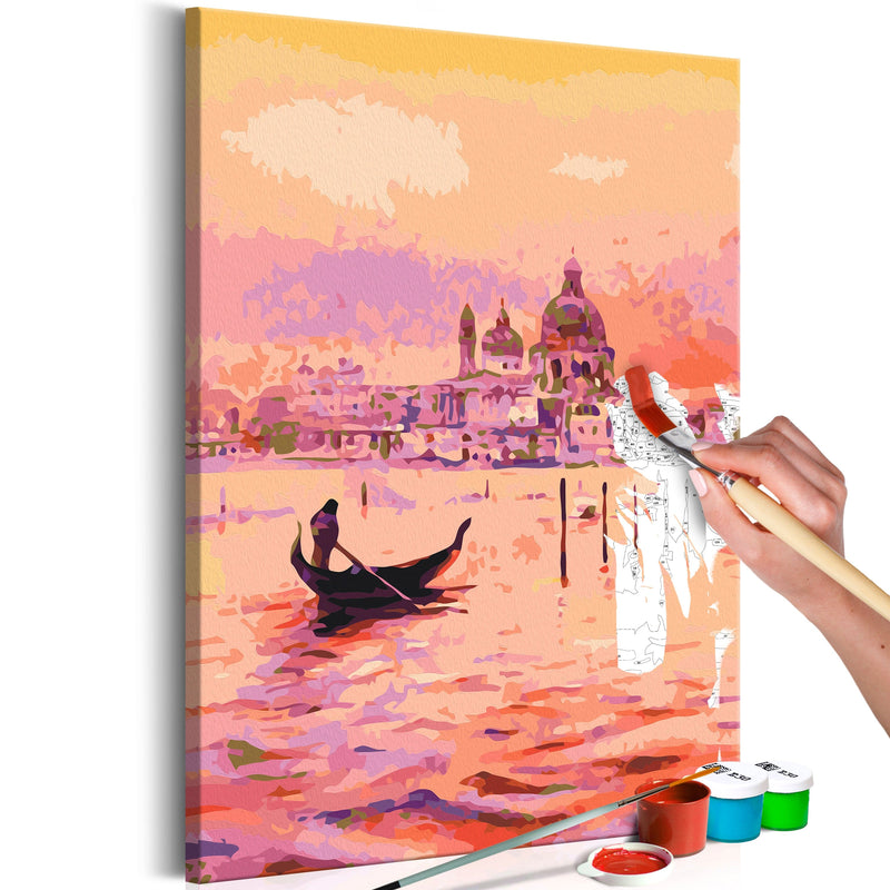 Kanva uz audekla "izkrāso pēc cipariem" - Gondola in Venice 40x60 cm Artgeist