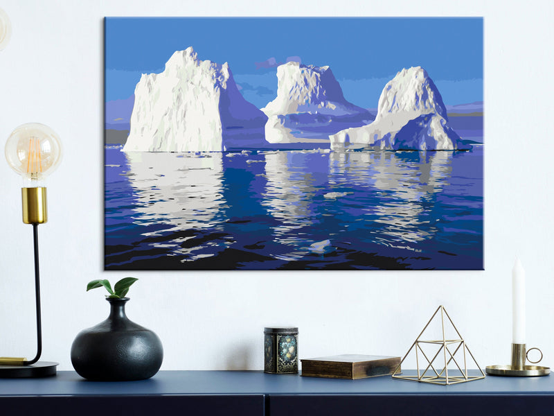 Kanva uz audekla "izkrāso pēc cipariem" - Iceberg 60x40 cm Artgeist