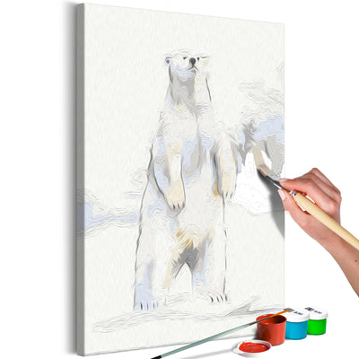 Kanva uz audekla "izkrāso pēc cipariem" - Inquisitive Bear 40x60 cm Artgeist