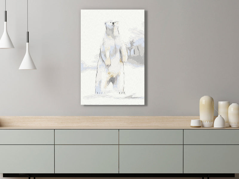 Kanva uz audekla "izkrāso pēc cipariem" - Inquisitive Bear 40x60 cm Artgeist