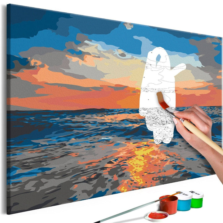 Kanva izkrāso pēc cipariem ar jūras motīvu - At Sea 60x40 cm Artgeist