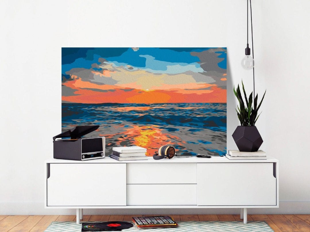 Kanva izkrāso pēc cipariem ar jūras motīvu - At Sea 60x40 cm Artgeist