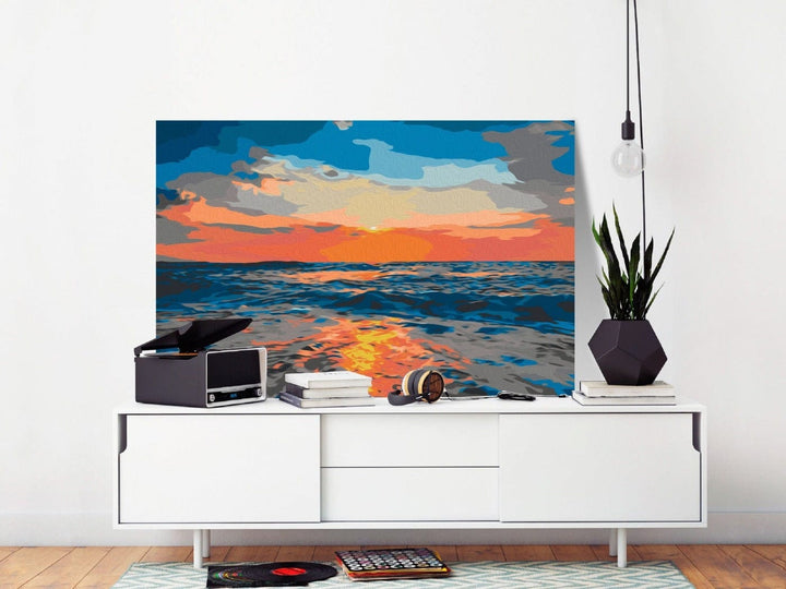 Kanva izkrāso pēc cipariem ar jūras motīvu - At Sea 60x40 cm Artgeist
