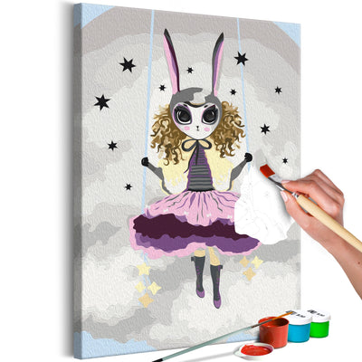 Kanva uz audekla "izkrāso pēc cipariem" - Lady Bunny 40x60 cm Artgeist