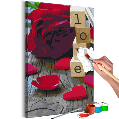 Kanva uz audekla "izkrāso pēc cipariem" - Love Blocks 40x60 cm Artgeist