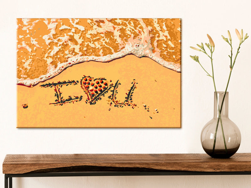 Kanva uz audekla "izkrāso pēc cipariem" - Love Declaration 60x40 cm Artgeist