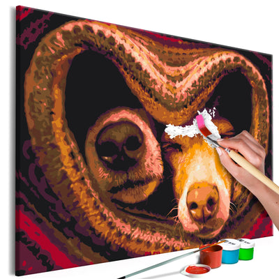 Kanva uz audekla "izkrāso pēc cipariem" - Lovely Dogs 60x40 cm Artgeist