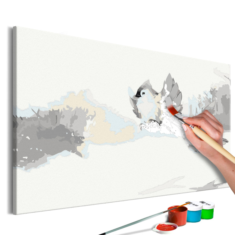 Kanva uz audekla "izkrāso pēc cipariem" - Painted Birds 60x40 cm Artgeist