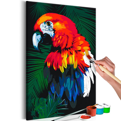 Kanva uz audekla "izkrāso pēc cipariem" - Papagailis 40x60 cm Artgeist
