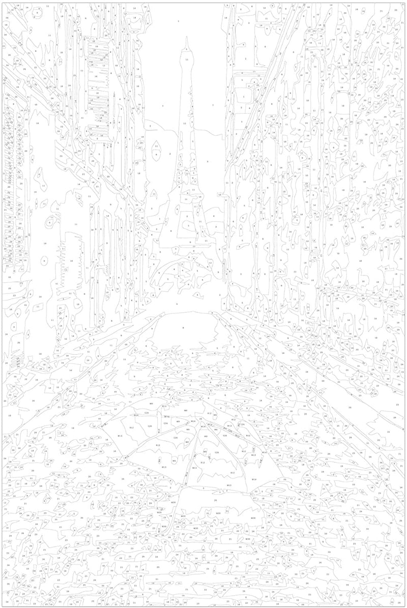 Kanva uz audekla "izkrāso pēc cipariem" - Parīze (Sarkans lietussargs) 40x60 cm n-A-0340-d-a