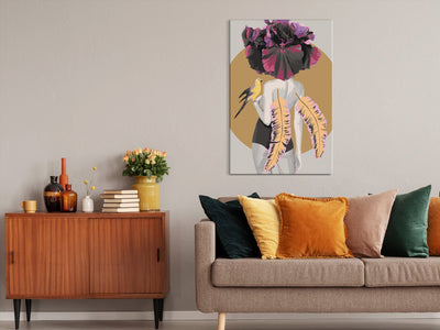 Kanva uz audekla "izkrāso pēc cipariem" - Parrot Woman 40x60 cm Artgeist