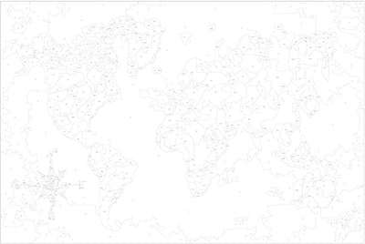 Kanva uz audekla "izkrāso pēc cipariem" - Pasaules karte (Vēju roze) 60x40 cm n-A-0278-d-a