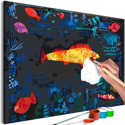Kanva uz audekla "izkrāso pēc cipariem" - Paul Klee: Goldfish 60x40 cm Artgeist