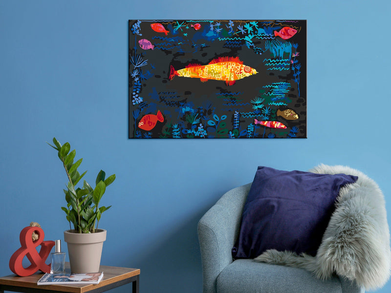 Kanva uz audekla "izkrāso pēc cipariem" - Paul Klee: Goldfish 60x40 cm Artgeist