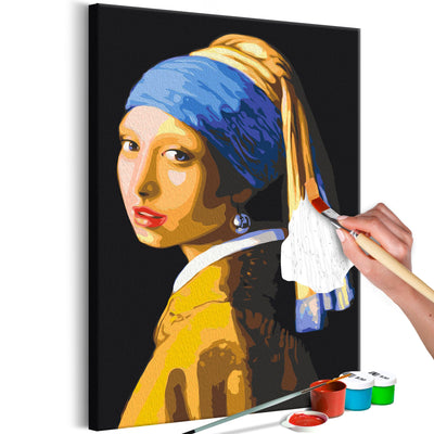 Kanva uz audekla "izkrāso pēc cipariem" - Pearl Earring 40x60 cm Artgeist