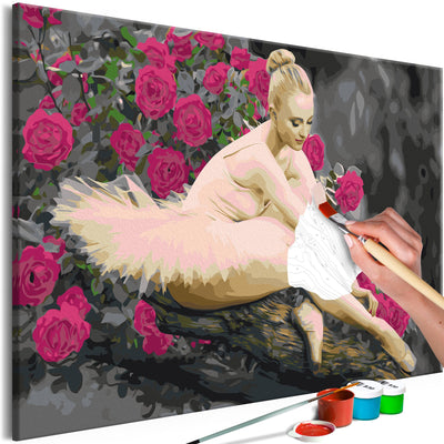 Kanva uz audekla "izkrāso pēc cipariem" - Rose Ballerina 60x40 cm Artgeist