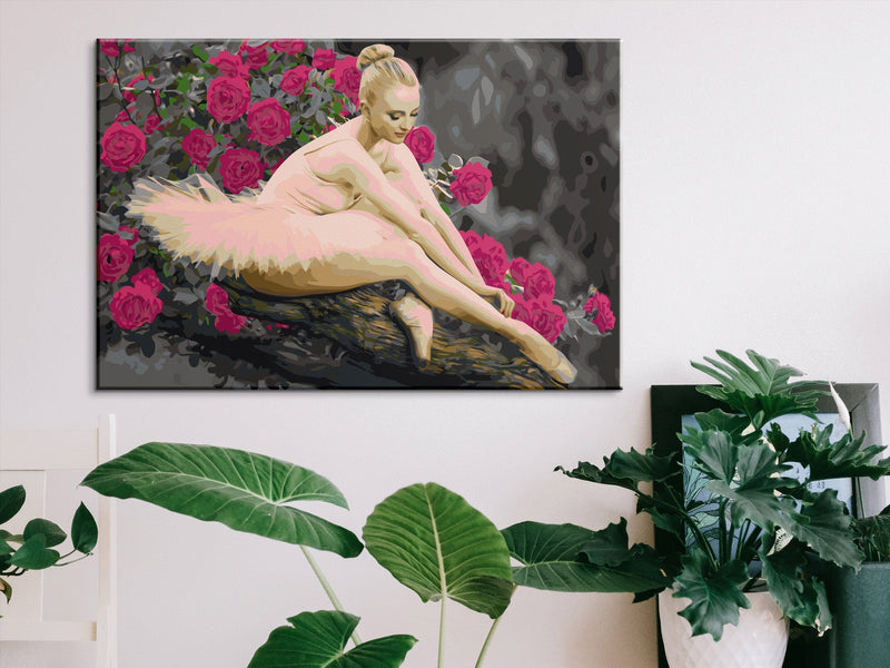Kanva uz audekla "izkrāso pēc cipariem" - Rose Ballerina 60x40 cm Artgeist