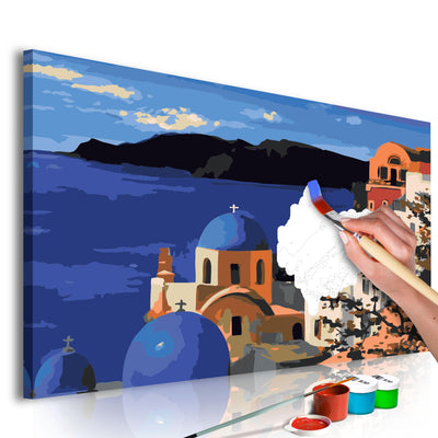 Kanva uz audekla "izkrāso pēc cipariem" - Santorini 60x40 cm Artgeist