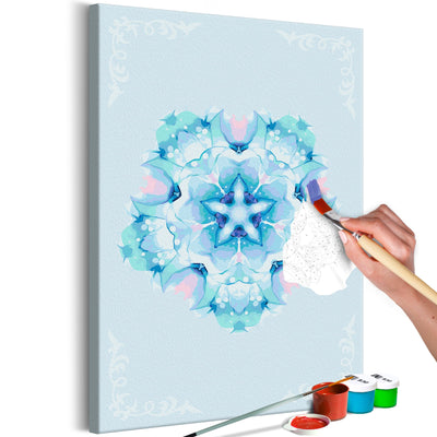Kanva uz audekla "izkrāso pēc cipariem" - Snowflake 40x60 cm Artgeist